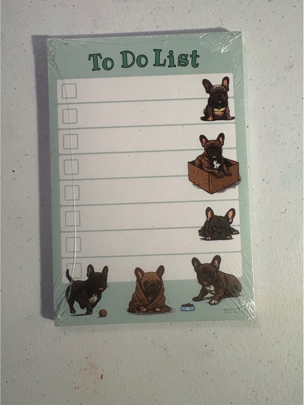 Post-it To Do List Notepad with Kawaii Frenchie Dog Design